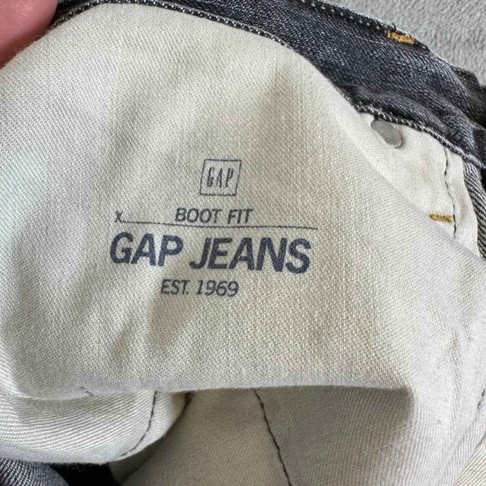 Vintage Mens Boot Fit Jeans 32x32 Gray 100% Cotton Denim Button Fly Distressed